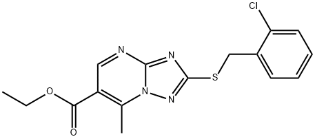 Ethyl 2-[(2-chlorobenzyl)thio]-7-methyl-[1,2,4]triazolo[1,5-a]pyrimidine-6-carboxylate Structure