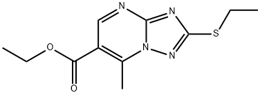 Ethyl 2-(ethylthio)-7-methyl[1,2,4]triazolo-[1,5-a]pyrimidine-6-carboxylate 구조식 이미지