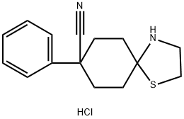 8-Phenyl-1-thia-4-azaspiro[4.5]decane-8-carbonitrile hydrochloride 구조식 이미지