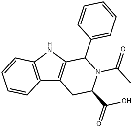 (3R)-2-Acetyl-1-phenyl-2,3,4,9-tetrahydro-1H-beta-carboline-3-carboxylic acid 구조식 이미지