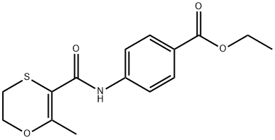 Ethyl 4-{[(2-methyl-5,6-dihydro-1,4-oxathiin-3-yl)carbonyl]amino}benzoate Structure