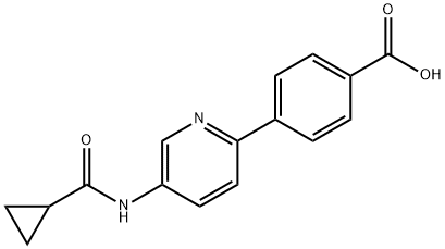 4-{5-[(Cyclopropylcarbonyl)amino]-pyridin-2-yl}benzoic acid Structure