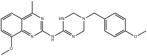 8-Methoxy-N-[5-(4-methoxybenzyl)-1,4,5,6-tetrahydro-1,3,5-triazin-2-yl]-4-methylquinazolin-2-amin Structure