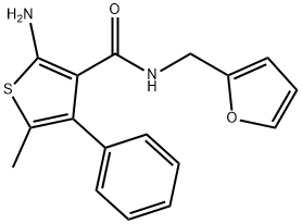 2-AMINO-N-(2-FURYLMETHYL)-5-METHYL-4-PHENYLTHIOPHENE-3-CARBOXAMIDE Structure