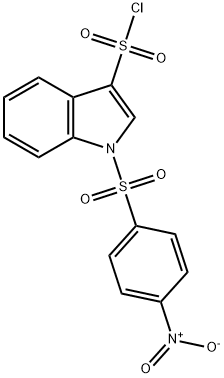 1-(4-NITROPHENYLSULFONYL)INDOLE-3-SULFONYLCHLORIDE 구조식 이미지