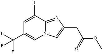 methyl 2-[8-iodo-6-(trifluoromethyl)imidazo[1,2-a]pyridin-2-yl]acetate 구조식 이미지