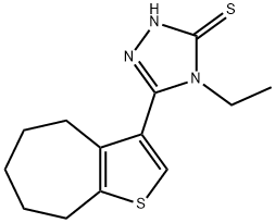 4-Ethyl-5-(5,6,7,8-tetrahydro-4H-cyclohepta-[b]thien-3-yl)-4H-1,2,4-triazole-3-th Structure