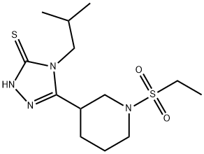 5-[1-(Ethylsulfonyl)piperidin-3-yl]-4-isobutyl-4H-1,2,4-triazole-3-thiol Structure