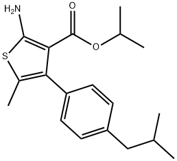 Isopropyl 2-amino-4-(4-isobutylphenyl)-5-methylthiophene-3-carboxylate Structure