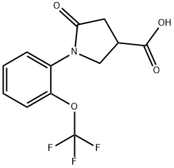 5-oxo-1-[2-(trifluoromethoxy)phenyl]pyrrolidine-3-carboxylic acid 구조식 이미지