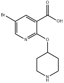 5-Bromo-2-(piperidin-4-yloxy)nicotinic  acid Structure