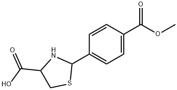 2-[4-(methoxycarbonyl)phenyl]-1,3-thiazolidine-4-carboxylic acid Structure