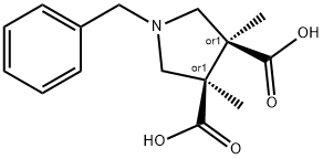 (3R,4S)-1-benzyl-3,4-dimethylpyrrolidine-3,4-dicarboxylic acid 구조식 이미지
