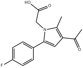 [3-acetyl-5-(4-fluorophenyl)-2-methyl-1H-pyrrol-1-yl]acetic acid Structure