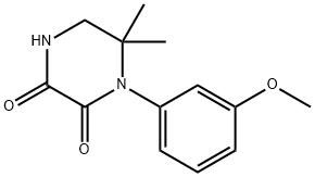 1-(3-methoxyphenyl)-6,6-dimethylpiperazine-2,3-dione 구조식 이미지