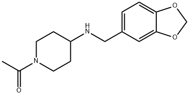 1-acetyl-N-(1,3-benzodioxol-5-ylmethyl)piperidin-4-amine 구조식 이미지