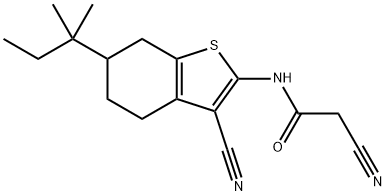 2-cyano-N-[3-cyano-6-(1,1-dimethylpropyl)-4,5,6,7-tetrahydro-1-benzothien-2-yl]acetamide 구조식 이미지