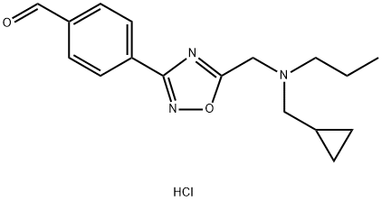 4-(5-{[(cyclopropylmethyl)(propyl)amino]methyl}-1,2,4-oxadiazol-3-yl)benzaldehyde hydrochloride Structure