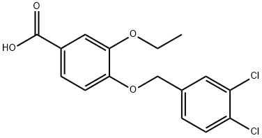 4-[(3,4-dichlorobenzyl)oxy]-3-ethoxybenzoic acid 구조식 이미지