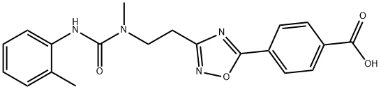 4-{3-[2-(methyl{[(2-methylphenyl)amino]carbonyl}amino)ethyl]-1,2,4-oxadiazol-5-yl}benzoic acid 구조식 이미지
