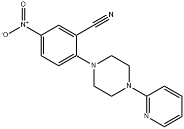 5-nitro-2-(4-pyridin-2-ylpiperazin-1-yl)benzonitrile 구조식 이미지