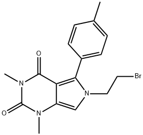 6-(2-bromoethyl)-1,3-dimethyl-5-(4-methylphenyl)-1H-pyrrolo[3,4-d]pyrimidine-2,4(3H,6H)-dione 구조식 이미지