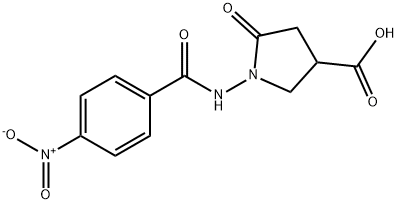 1-[(4-nitrobenzoyl)amino]-5-oxopyrrolidine-3-carboxylic acid Structure