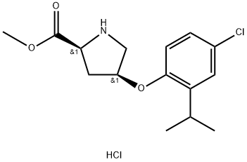 Methyl (2S,4S)-4-(4-chloro-2-isopropylphenoxy)-2-pyrrolidinecarboxylate hydrochloride 구조식 이미지