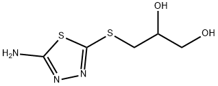 3-(5-Amino-[1,3,4]thiadiazol-2-ylsulfanyl)-propane-1,2-diol 구조식 이미지