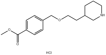 Methyl 4-{[2-(3-piperidinyl)ethoxy]-methyl}benzoate hydrochloride 구조식 이미지