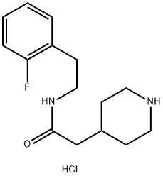 N-[2-(2-Fluoro-phenyl)-ethyl]-2-piperidin-4-yl-acetamide hydrochloride 구조식 이미지