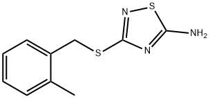 3-(2-Methyl-benzylsulfanyl)-[1,2,4]thiadiazol-5-ylamine Structure