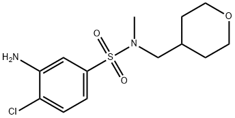 3-Amino-4-chloro-N-methyl-N-(tetrahydro-2H-pyran-4-ylmethyl)benzenesulfonamide 구조식 이미지