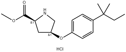 Methyl (2S,4S)-4-[4-(tert-pentyl)phenoxy]-2-pyrrolidinecarboxylate hydrochloride 구조식 이미지