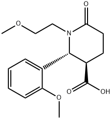 (2R,3R)-1-(2-Methoxy-ethyl)-2-(2-methoxy-phenyl)-6-oxo-piperidine-3-carboxylic acid 구조식 이미지