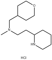 N-Methyl-2-(2-piperidinyl)-N-(tetrahydro-2H-pyran-4-ylmethyl)-1-ethanamine dihydrochloride 구조식 이미지