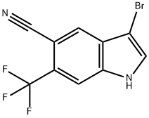 3-Bromo-6-(trifluoromethyl)-1H-indole-5-carbonitrile 구조식 이미지