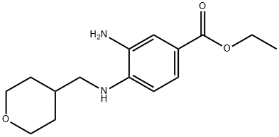 Ethyl 3-amino-4-[(tetrahydro-2H-pyran-4-ylmethyl)-amino]benzoate 구조식 이미지