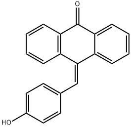 9(10H)-anthracenone, 10-[(4-hydroxyphenyl)methylene]- 구조식 이미지