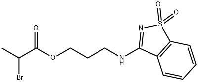 propanoic acid, 2-bromo-, 3-[(1,1-dioxido-1,2-benzisothiaz 구조식 이미지