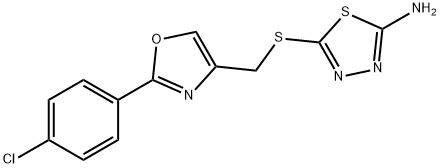 1,3,4-thiadiazol-2-amine, 5-[[[2-(4-chlorophenyl)-4-oxazol Structure