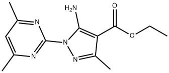 Ethyl 5-amino-1-(4,6-dimethylpyrimidin-2-yl)-3-methyl-1H-pyrazole-4-carboxylate 구조식 이미지