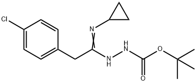 N'-[2-(4-Chlorophenyl)-1-cyclopropylaminoethyliden e]hydrazinecarboxylic acid tert-butyl ester 구조식 이미지