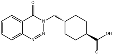 trans-4-[(4-Oxo-1,2,3-benzotriazin-3(4H)-yl)-methyl]cyclohexanecarboxylic acid 구조식 이미지