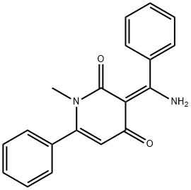 (3E)-3-[Amino(phenyl)methylene]-1-methyl-6-phenylpyridine-2,4(1H,3H)-dione Structure