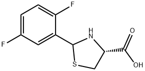 (4R)-2-(2,5-Difluorophenyl)-1,3-thiazolidine-4-carboxylic acid 구조식 이미지