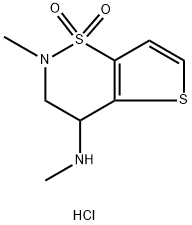 N,2-Dimethyl-3,4-dihydro-2H-thieno[2,3-e][1,2]-thiazin-4-amine 1,1-dioxide hydrochloride 구조식 이미지