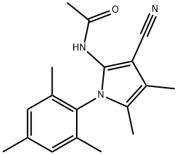 N-[3-Cyano-4,5-dimethyl-1-(2,4,6-trimethyl-phenyl) -1H-pyrrol-2-yl]-acetamide 구조식 이미지