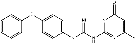 N-(6-Methyl-4-oxo-1,4-dihydropyrimidin-2-yl)-N'-(4-phenoxyphenyl)guanidine 구조식 이미지