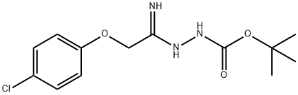 N'-[1-Amino-2-(4-chlorophenoxy)ethylidene]-hydrazinecarboxylic acid tert-butyl ester 구조식 이미지